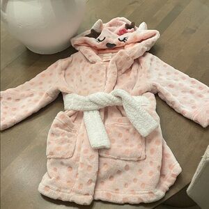 Cat & Jack Pink Fleece Robe with Ears